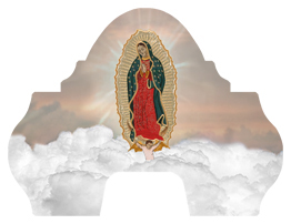DARAY-L-110-BZ Lady of Guadalupe Clouds Bronze